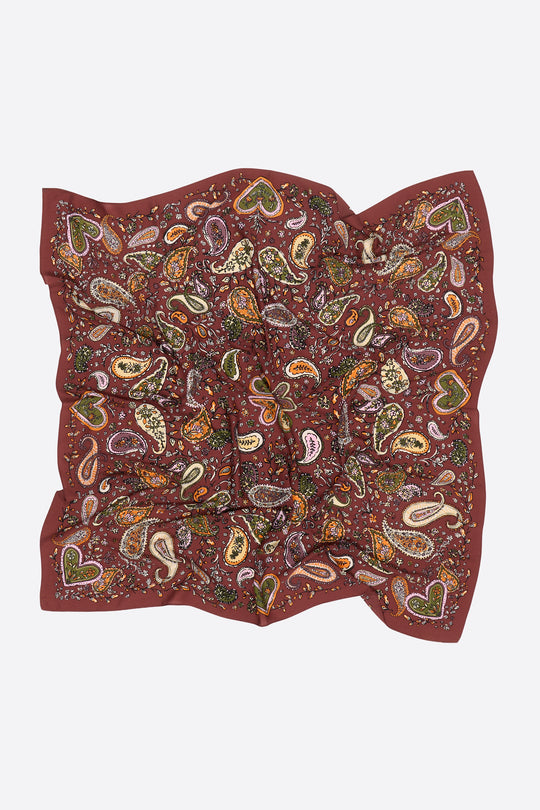 Wine paisley scarf