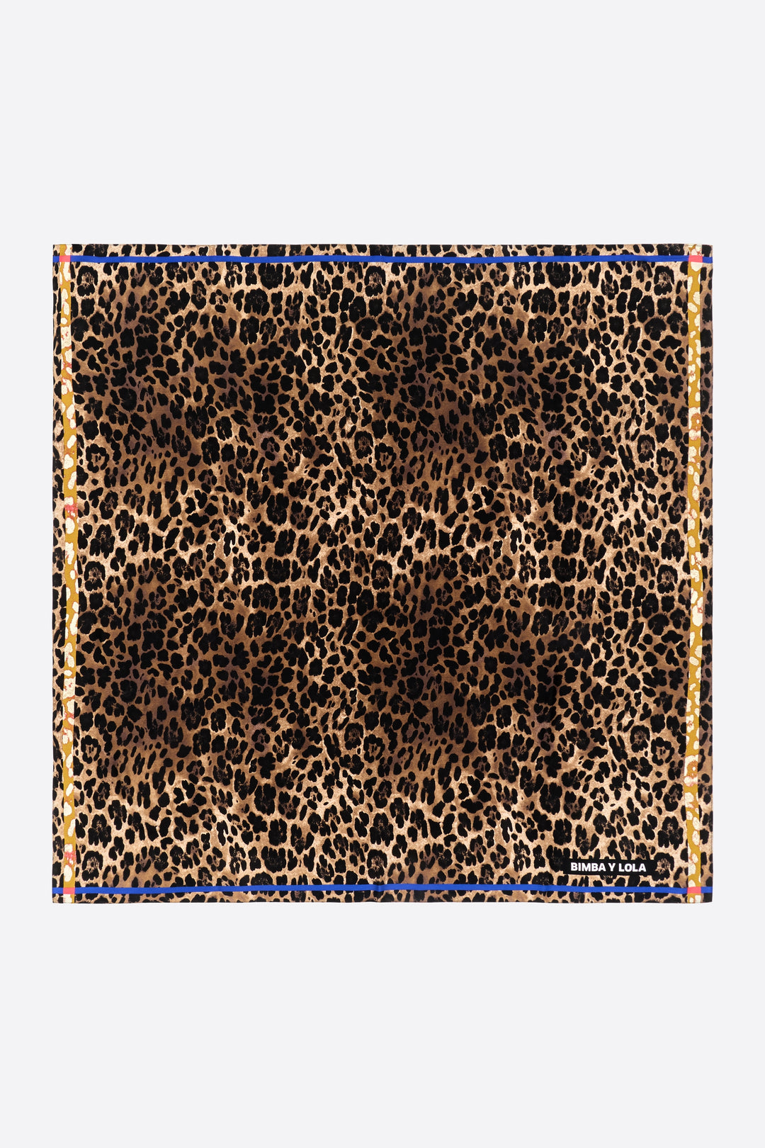 Leopard print scarf with contrast border