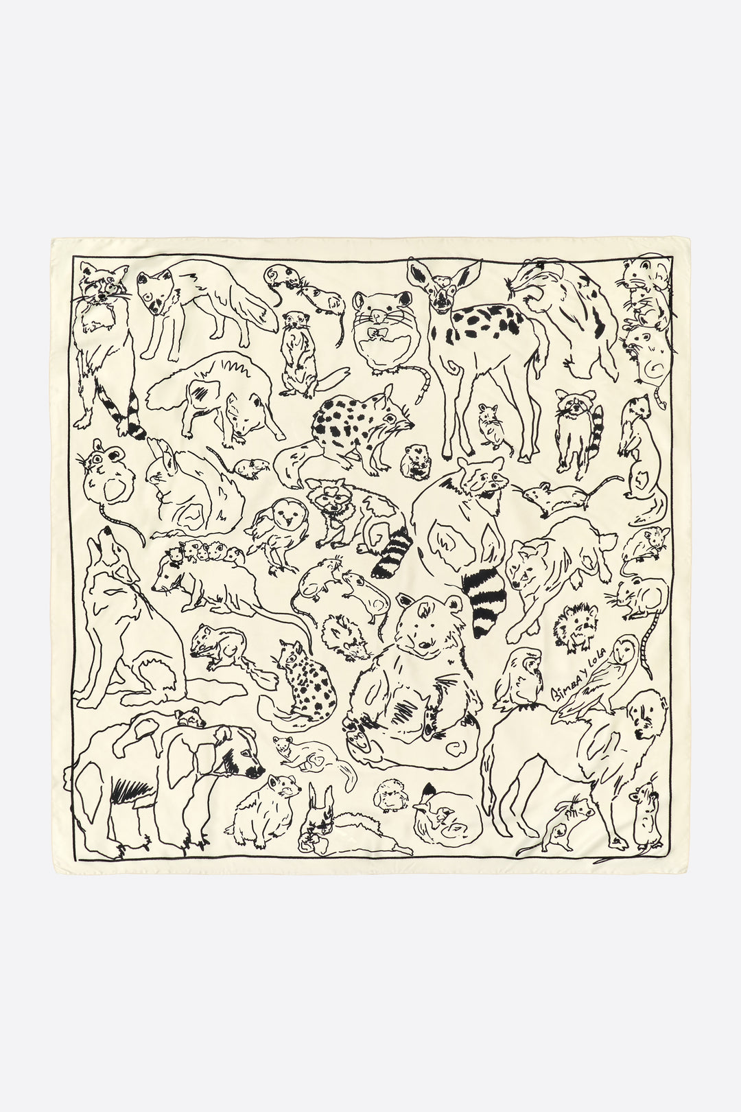 Off-white animal sketch scarf