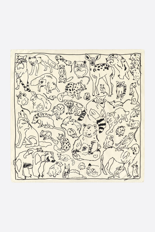 Off-white animal sketch scarf