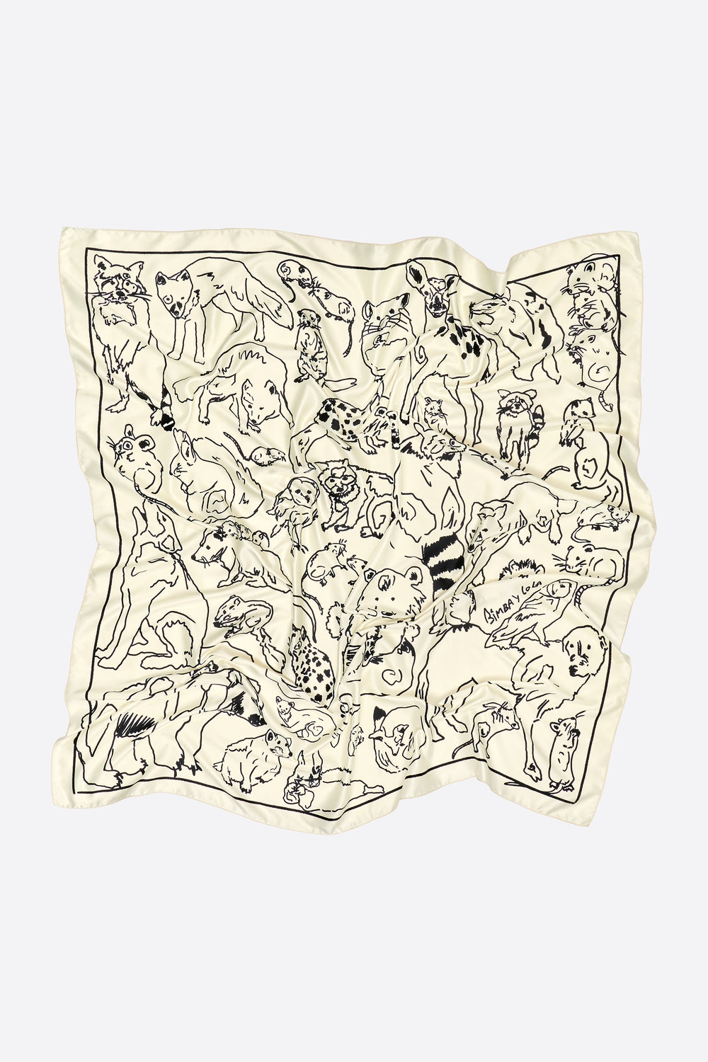 Off-white animal sketch scarf