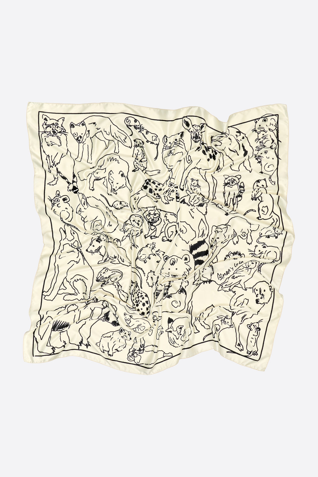 Off-white animal sketch scarf