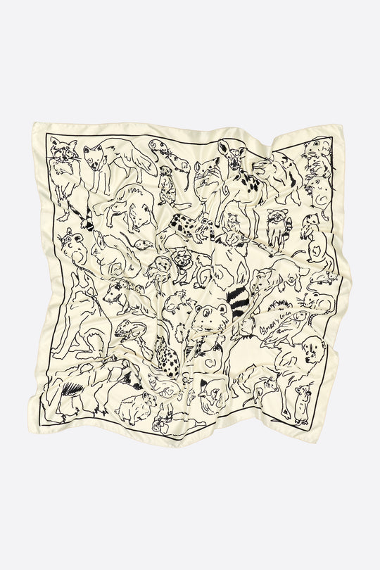 Off-white animal sketch scarf