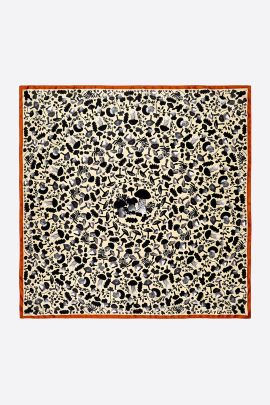 Anthracite mushroom kaleidoscope scarf