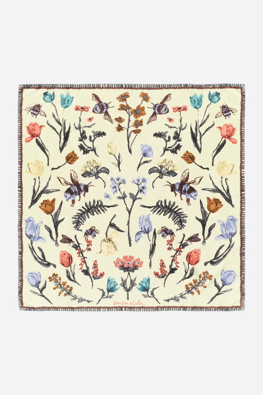 Flowers and bees scarf