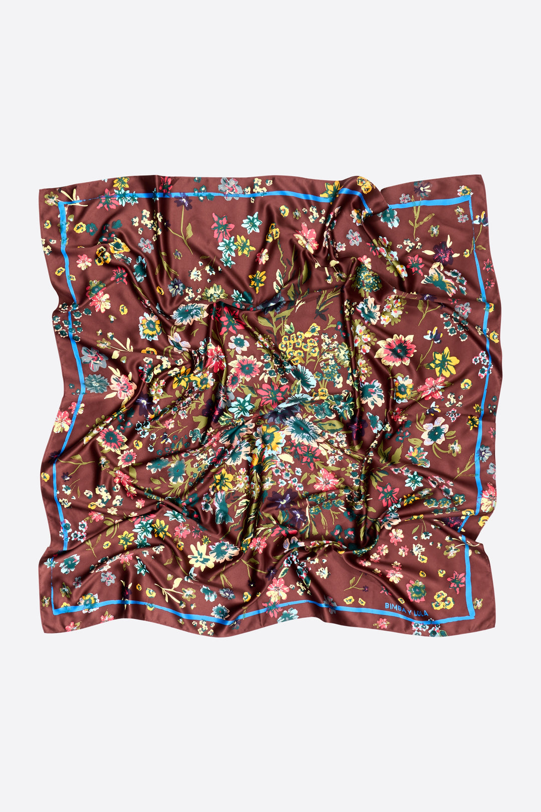 Garnet floral garden composition scarf