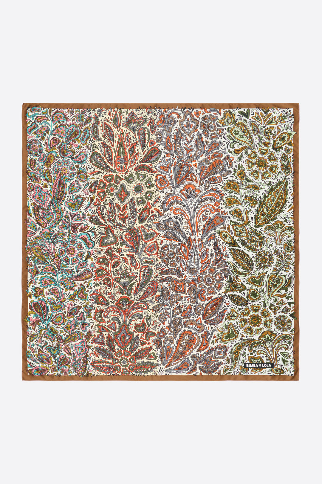 Bronze paisley stripes scarf