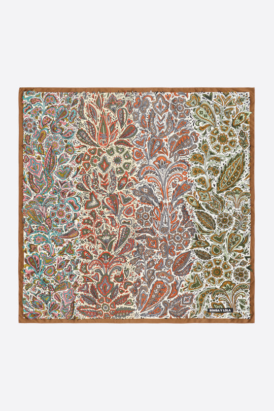 Bronze paisley stripes scarf