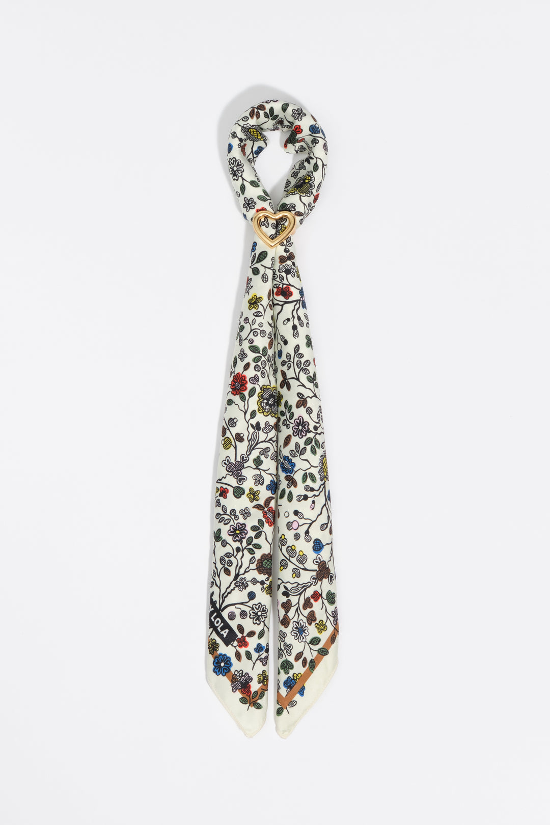 Lime lace flowers scarf charm