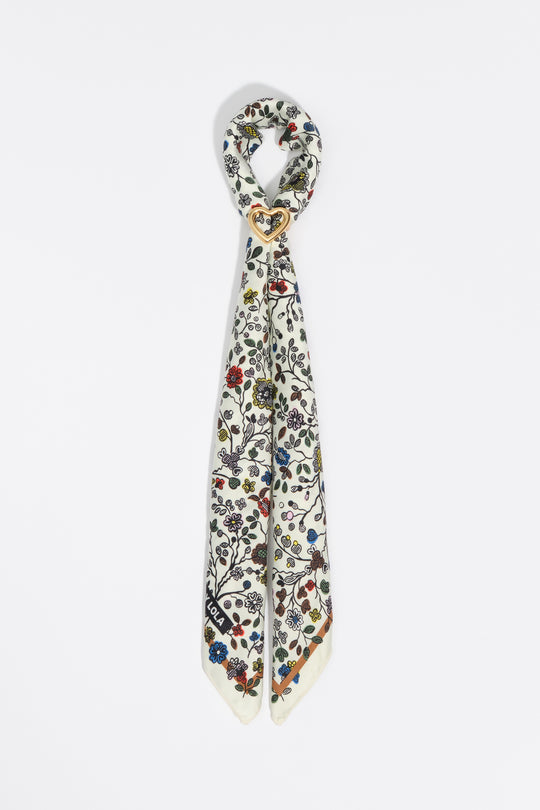 Lime lace flowers scarf charm