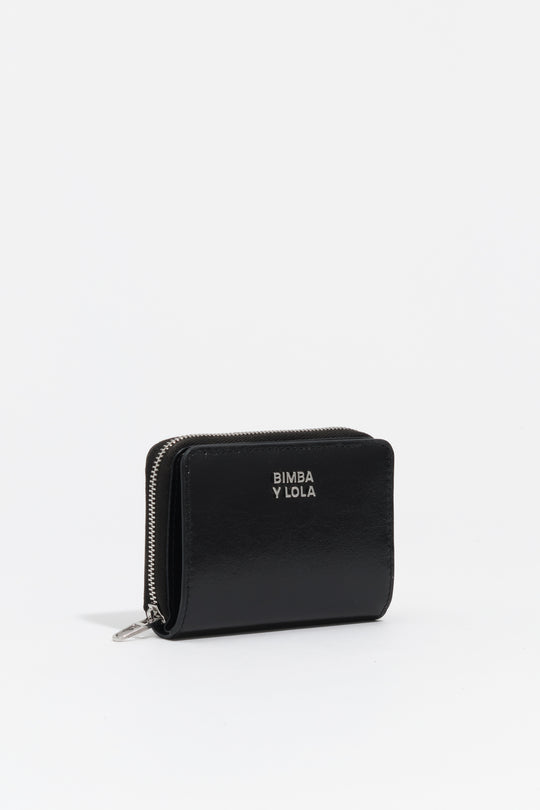 Black leather flap purse