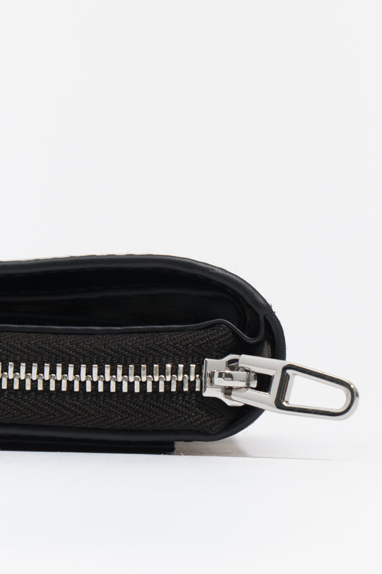 Black leather flap purse