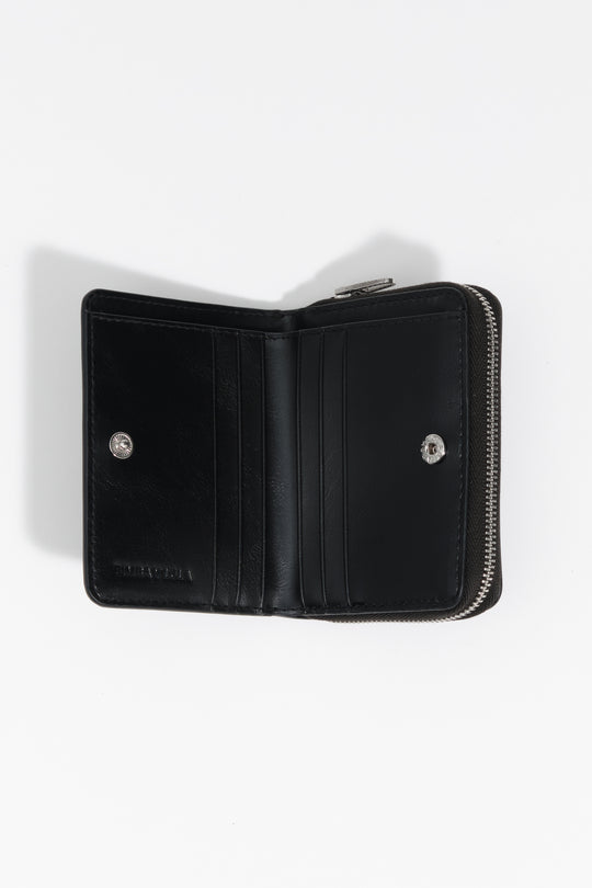 Black leather flap purse