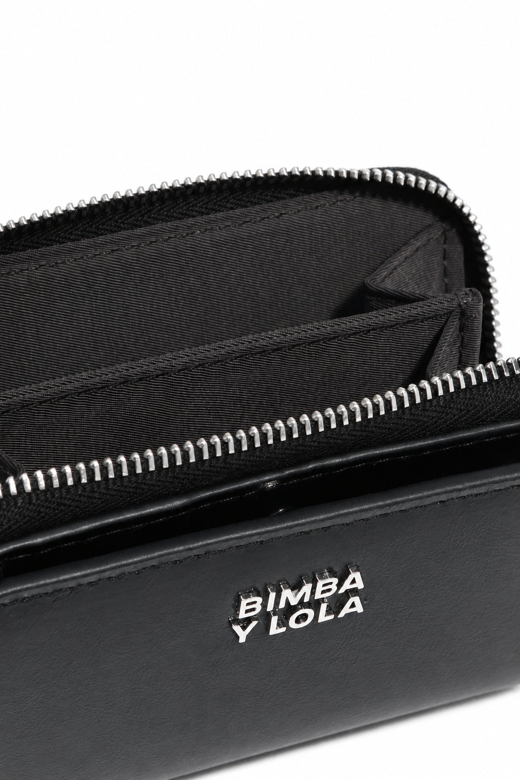 Black leather flap purse