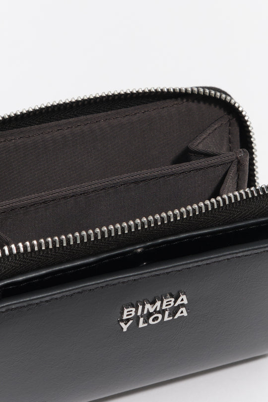 Black leather flap purse