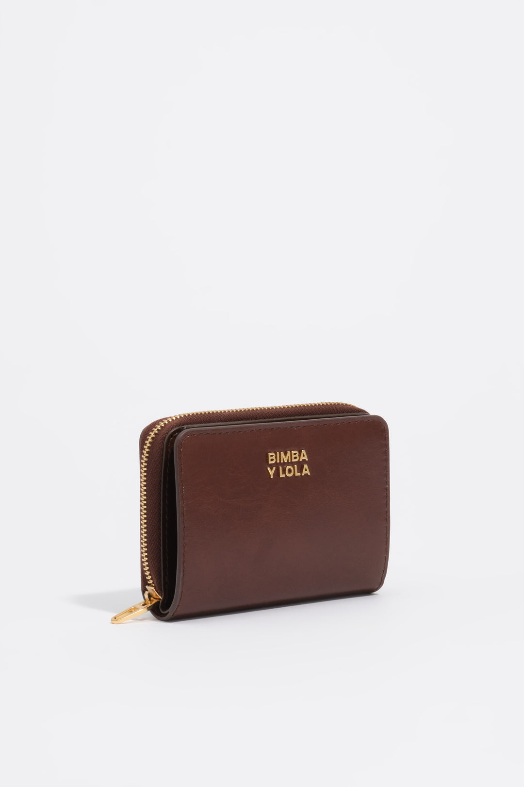 Dark tan leather flap purse