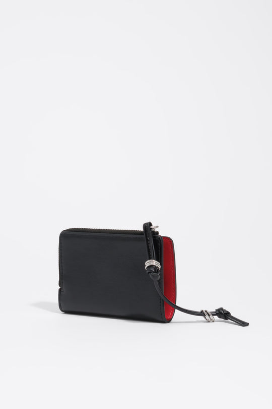 Black leather compact purse