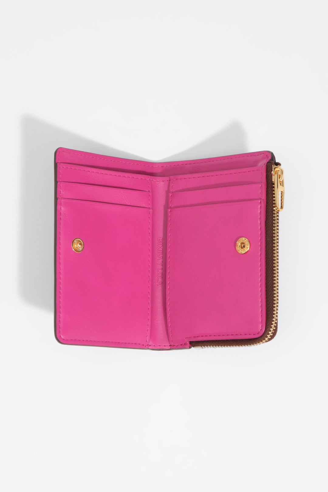 Dark tan leather compact purse