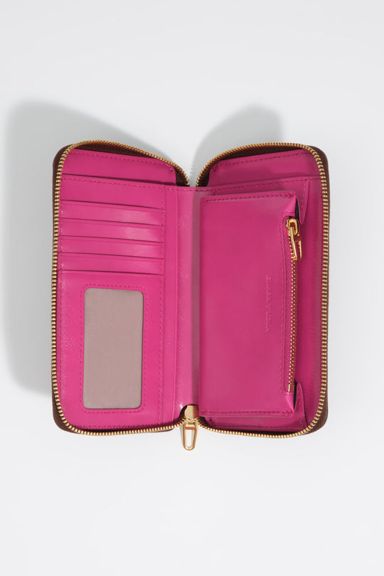 Medium dark tan leather wallet
