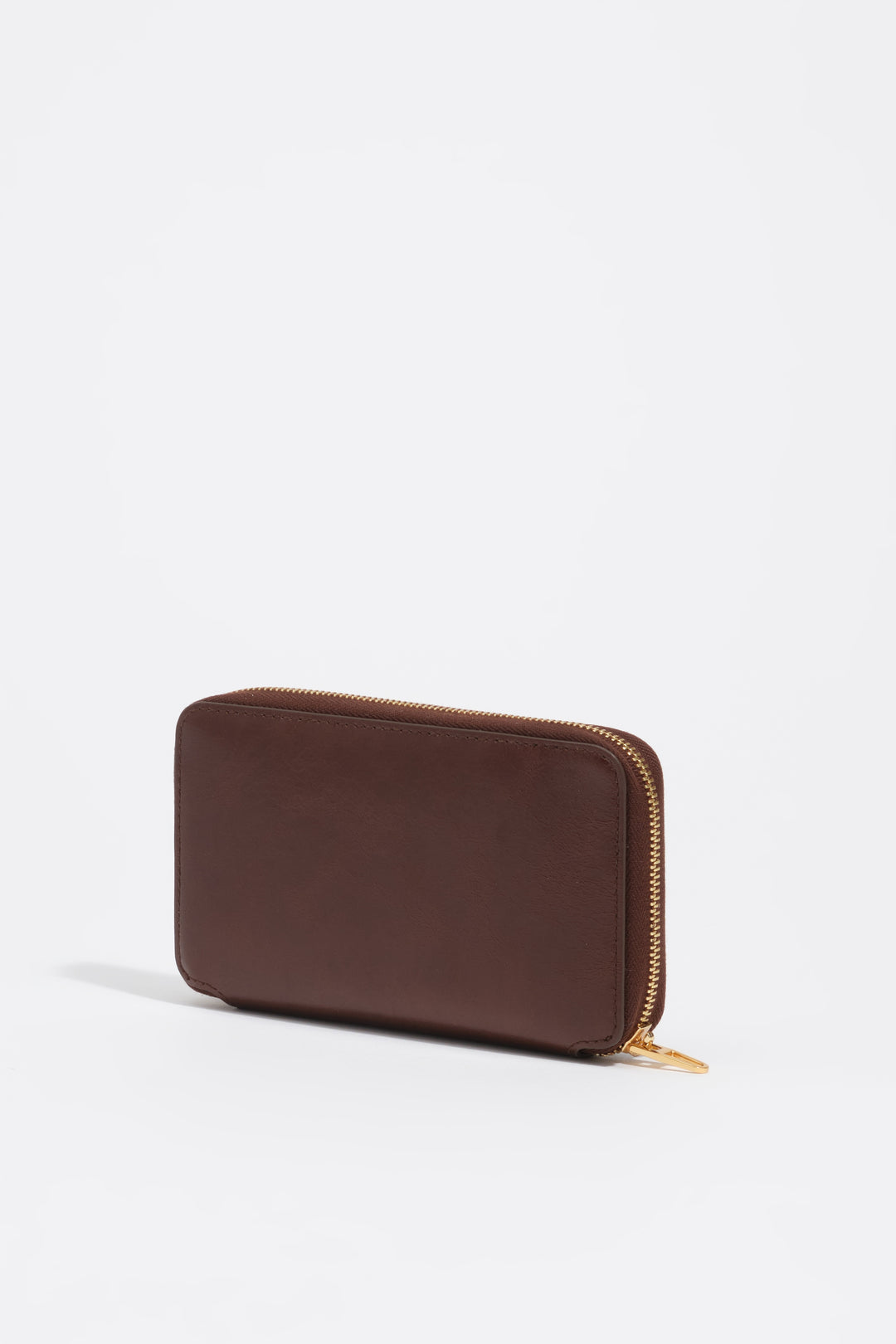 Medium dark tan leather wallet