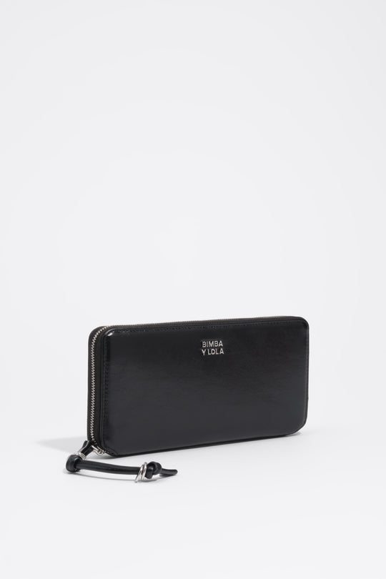 Large black leather wallet