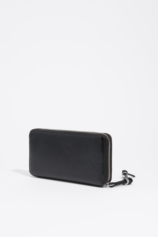Large black leather wallet