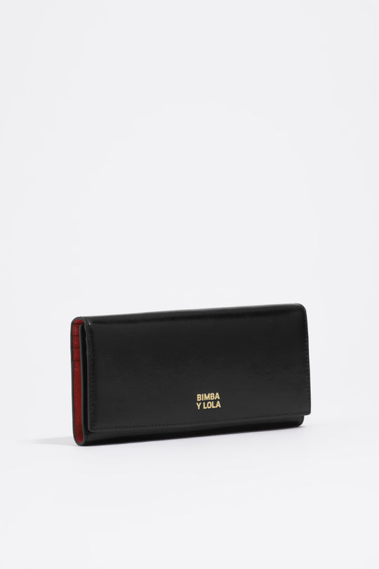 Black leather continental wallet
