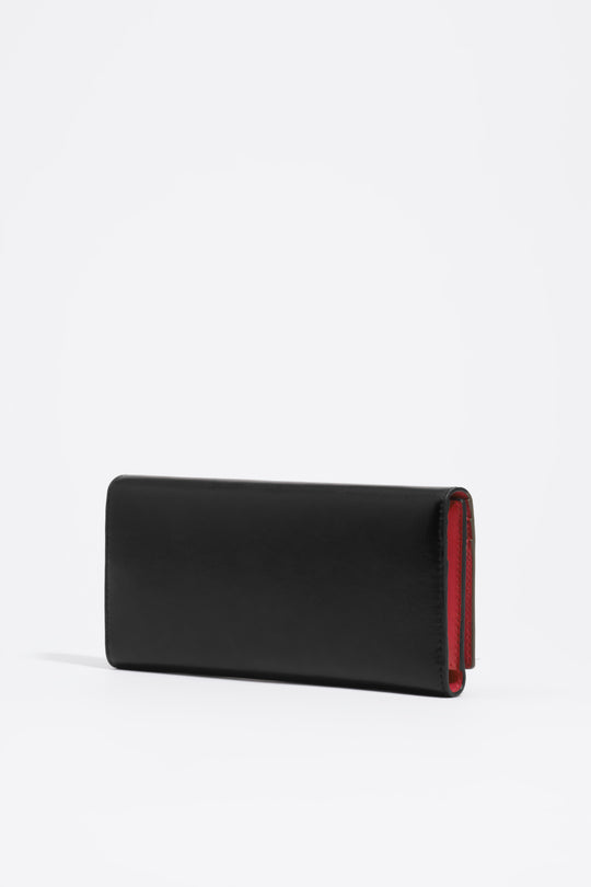 Black leather continental wallet