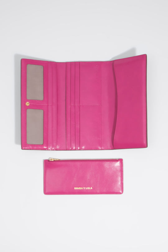 Dark tan leather continental wallet