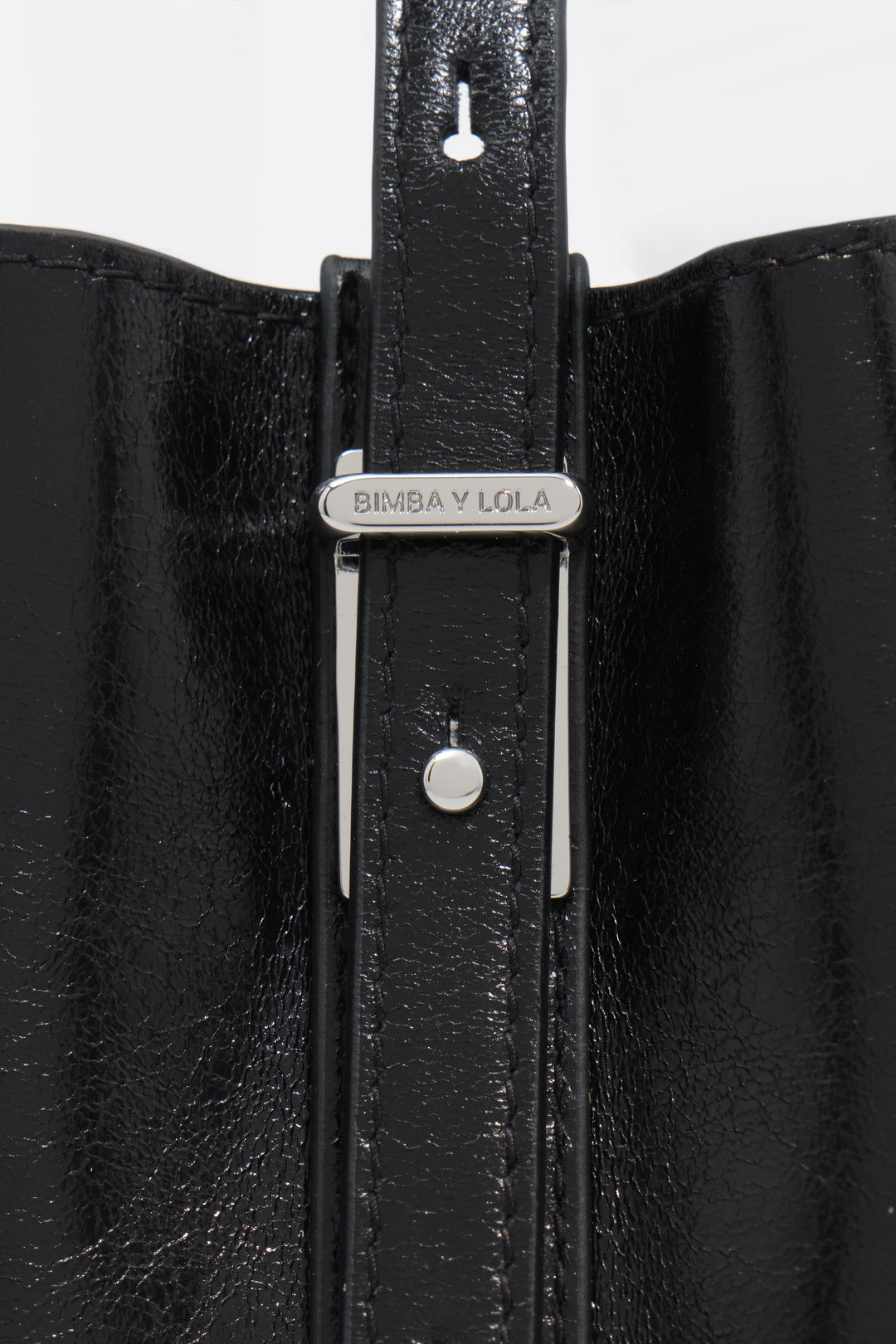 Small black leather Chihuahua tote bag