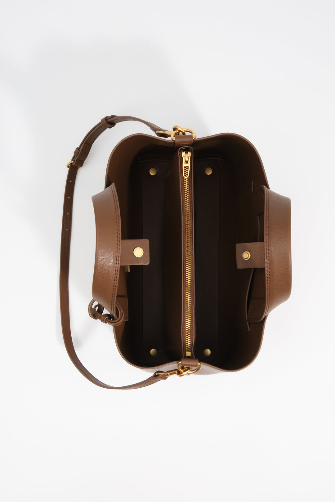 Large golden brown leather Chihuahua tote bag