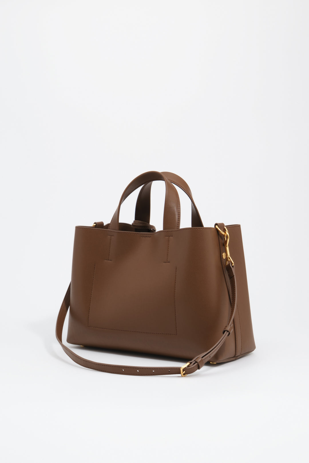 Large golden brown leather Chihuahua tote bag