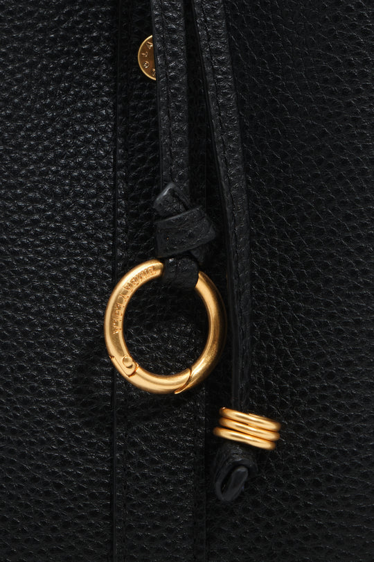 Chihuahua Medium Black Leather Tote Bag