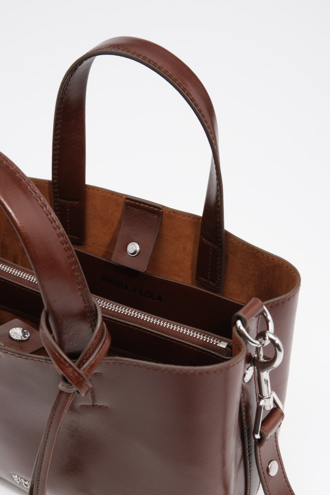 Medium dark tan leather Chihuahua tote bag