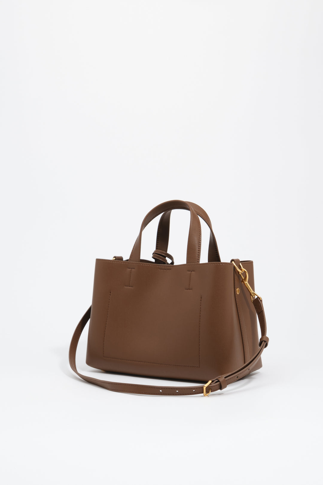 Medium golden brown leather Chihuahua tote bag
