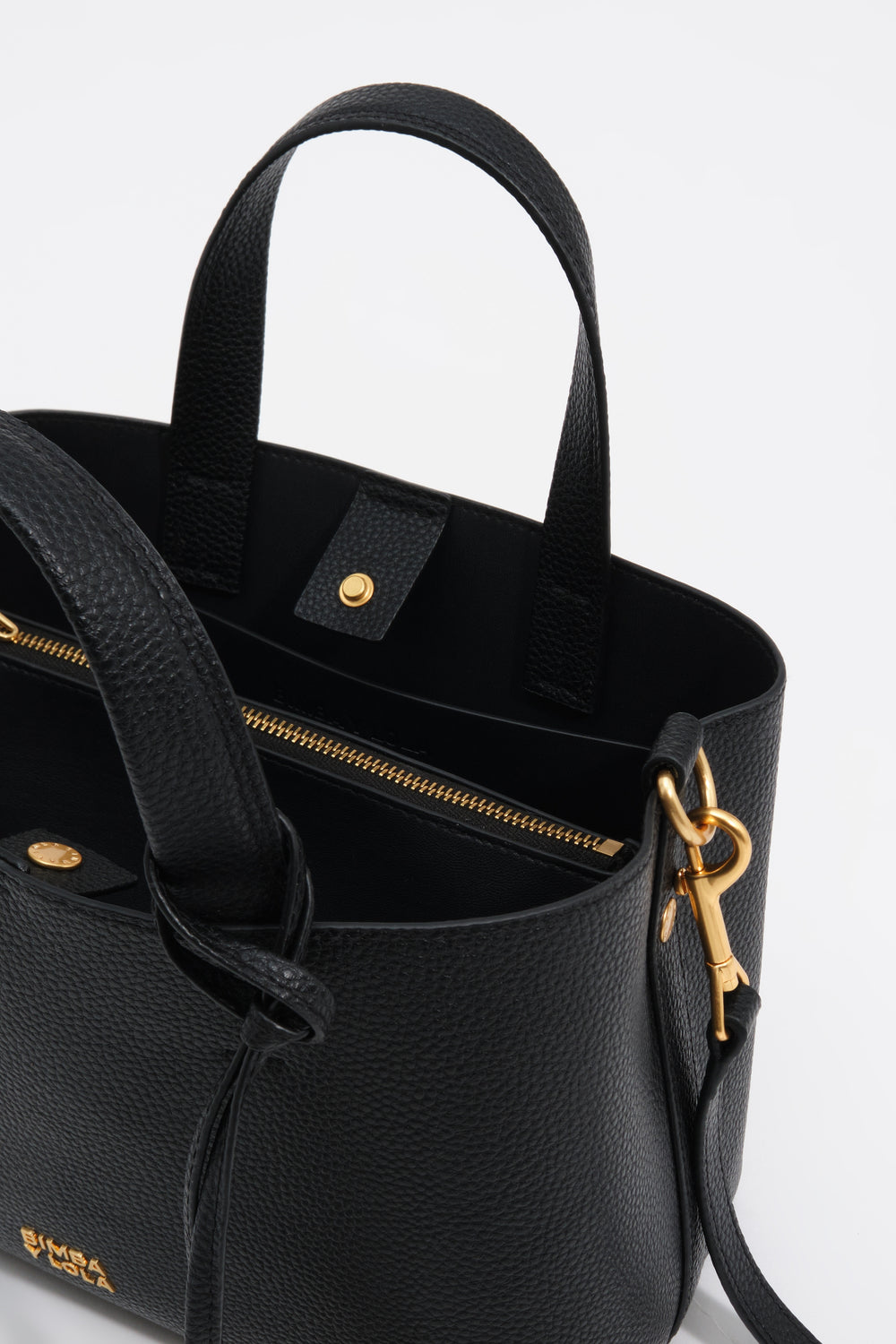 Medium black leather Chihuahua tote bag