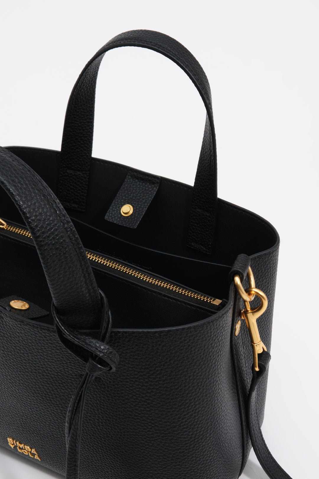 Medium black leather Chihuahua tote bag