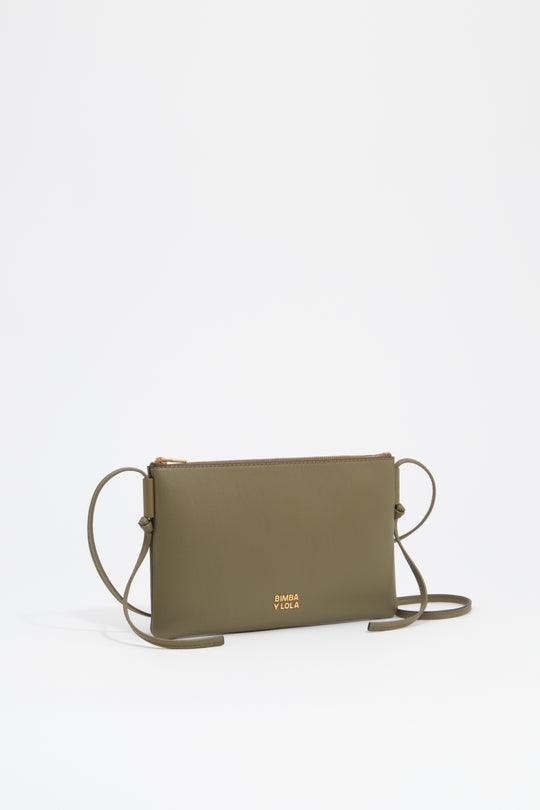 Small cactus leather clutch bag