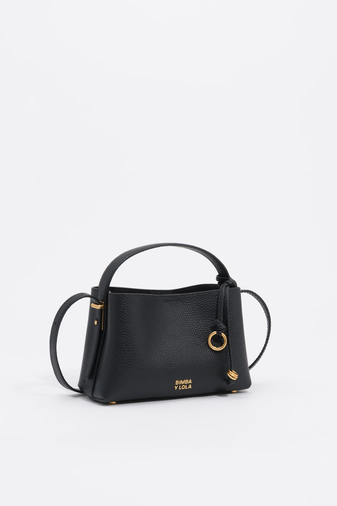 Black leather Chihuahua mini slouch bag