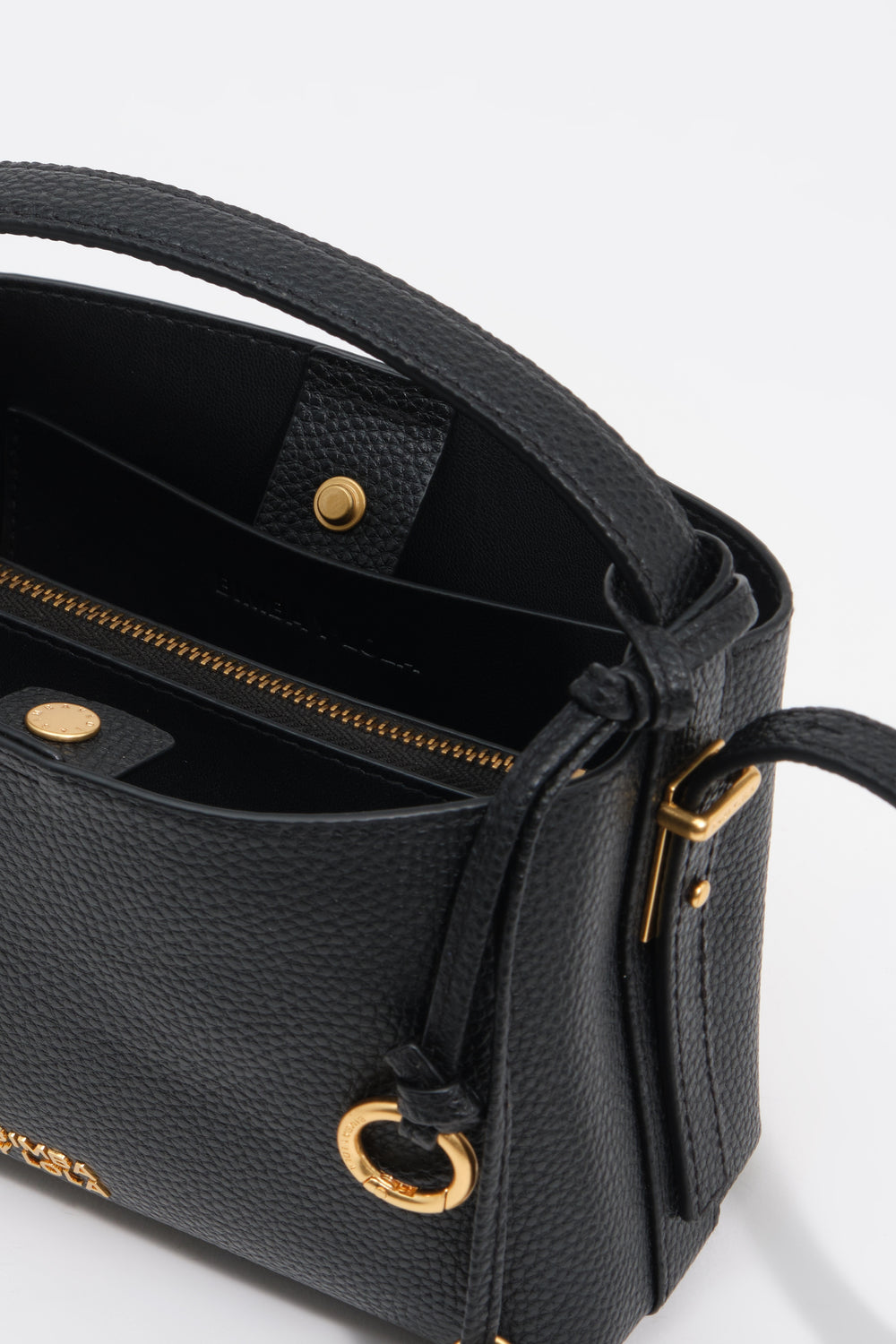 Black leather Chihuahua mini slouch bag