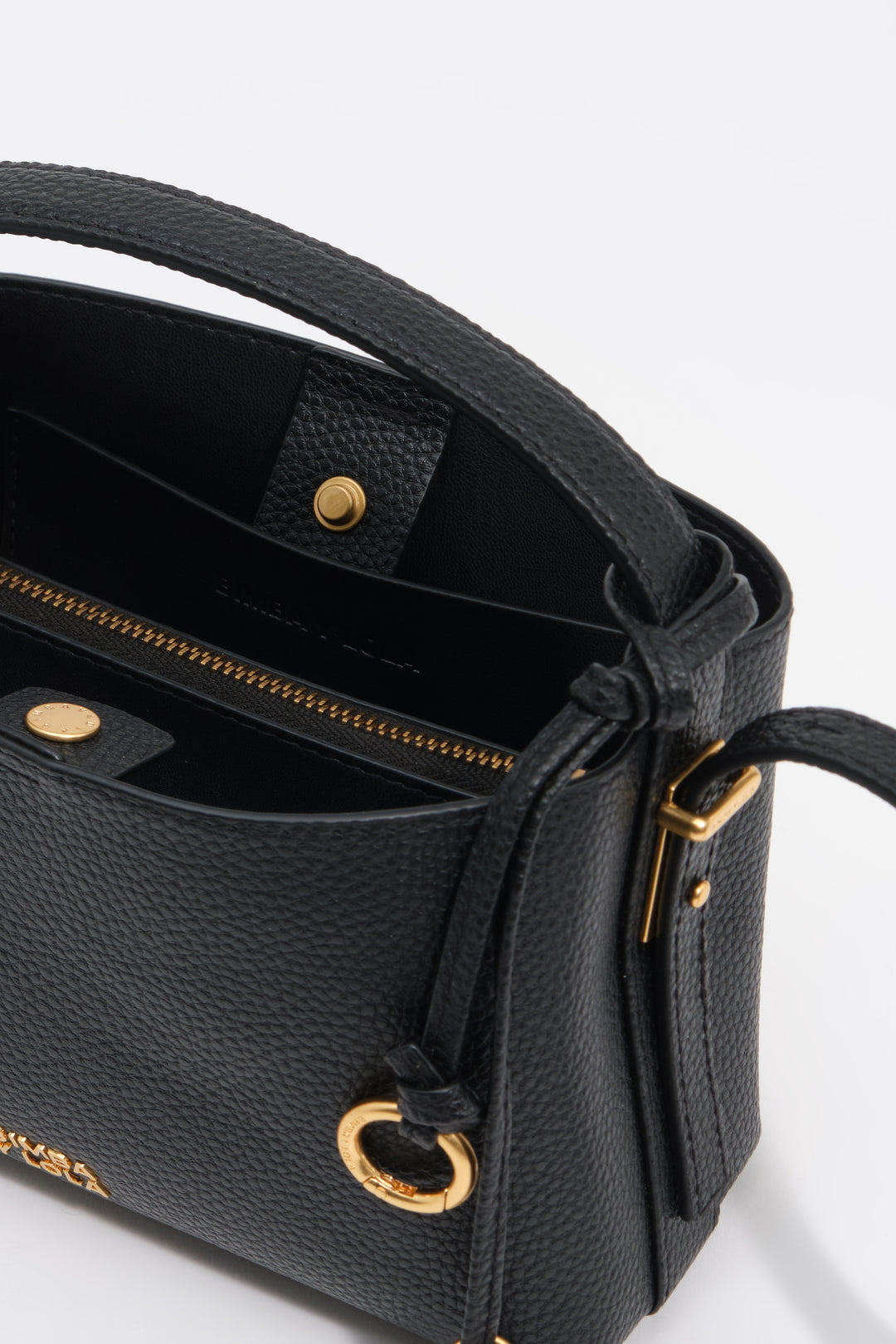 Black leather Chihuahua mini slouch bag