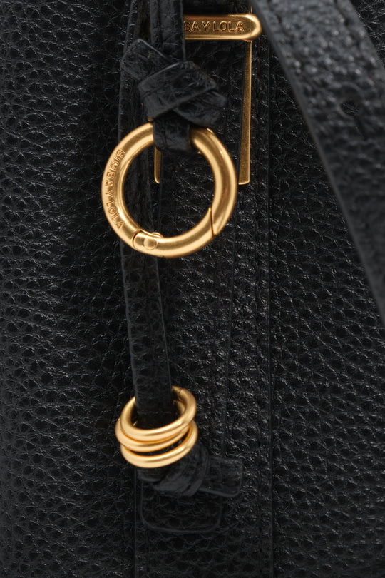 Black leather Chihuahua mini slouch bag