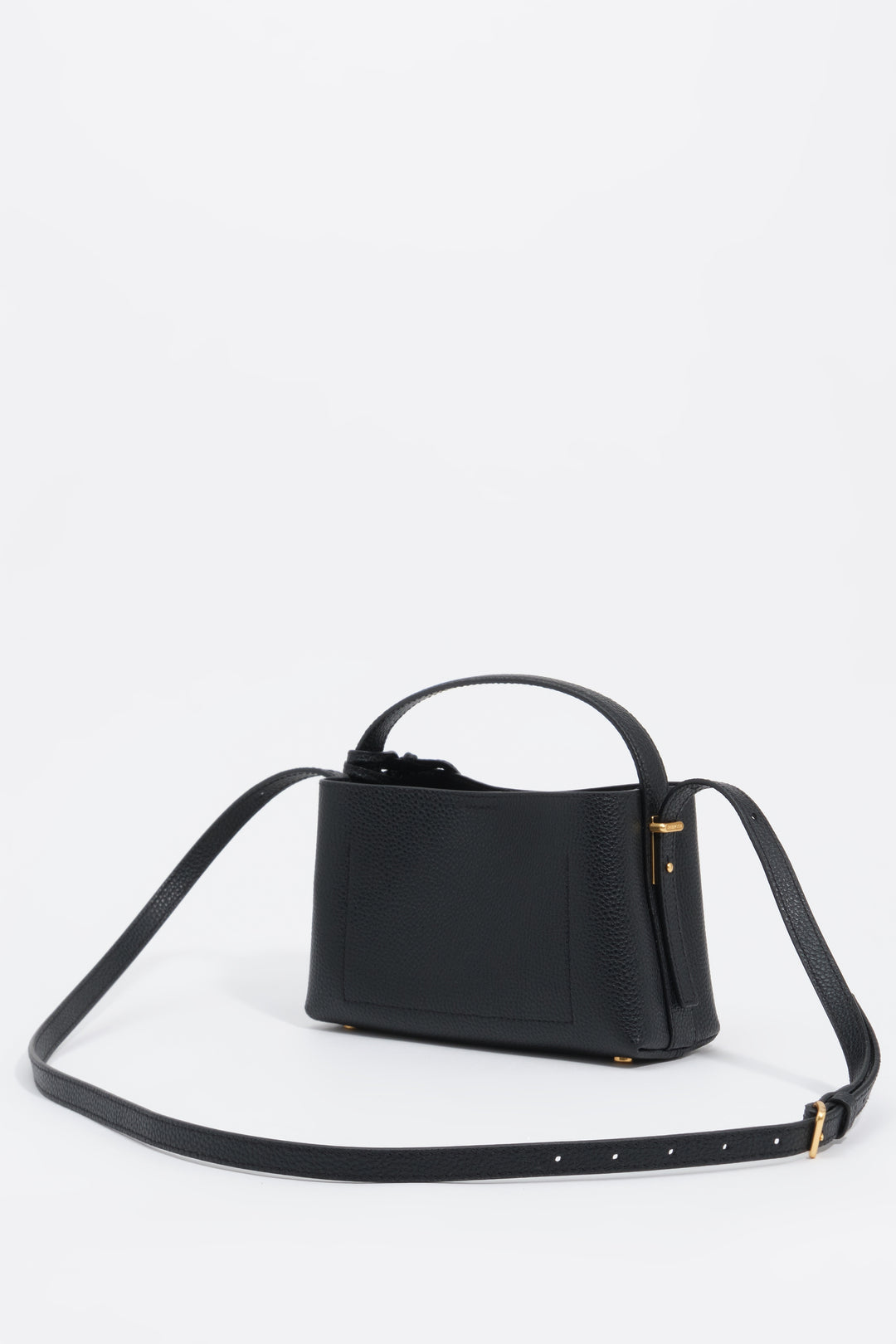 Black leather Chihuahua mini slouch bag