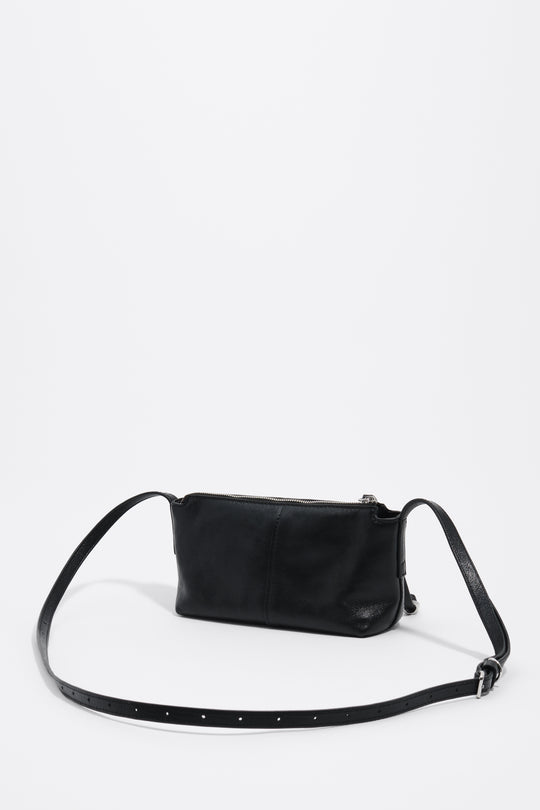 Black leather mini bag