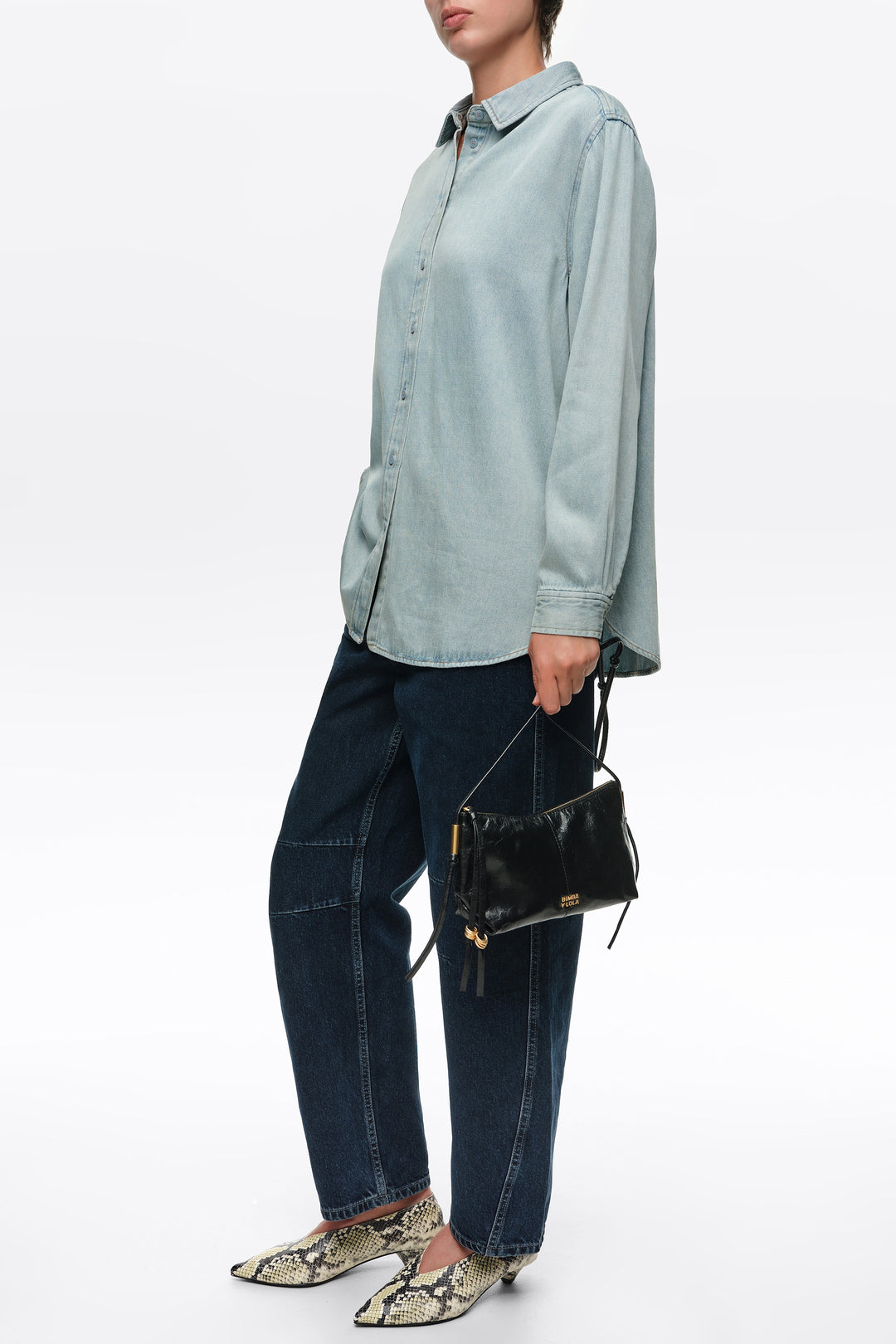 Small black leather crossbody bag
