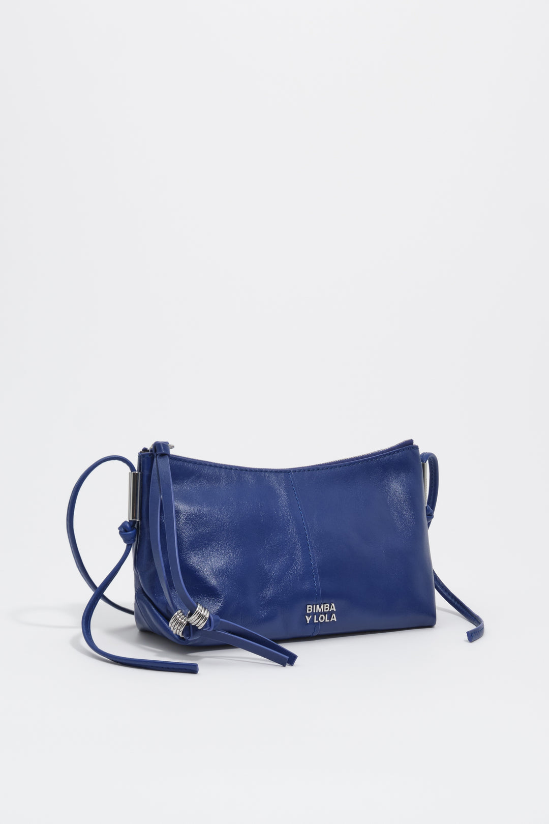 Small electric blue leather crossbody bag