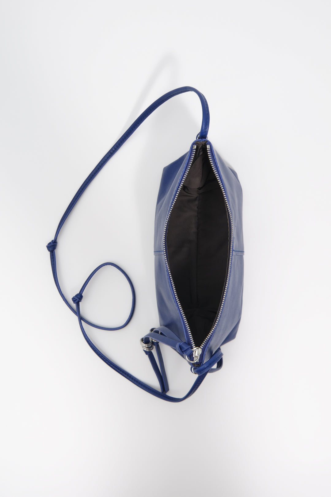 Small electric blue leather crossbody bag
