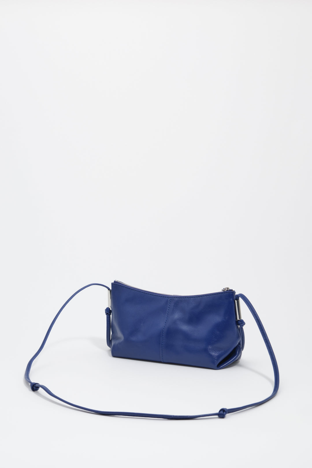 Small electric blue leather crossbody bag