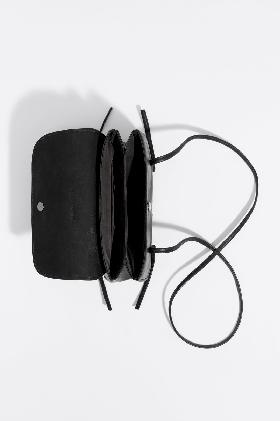 Black leather Mini flap bag