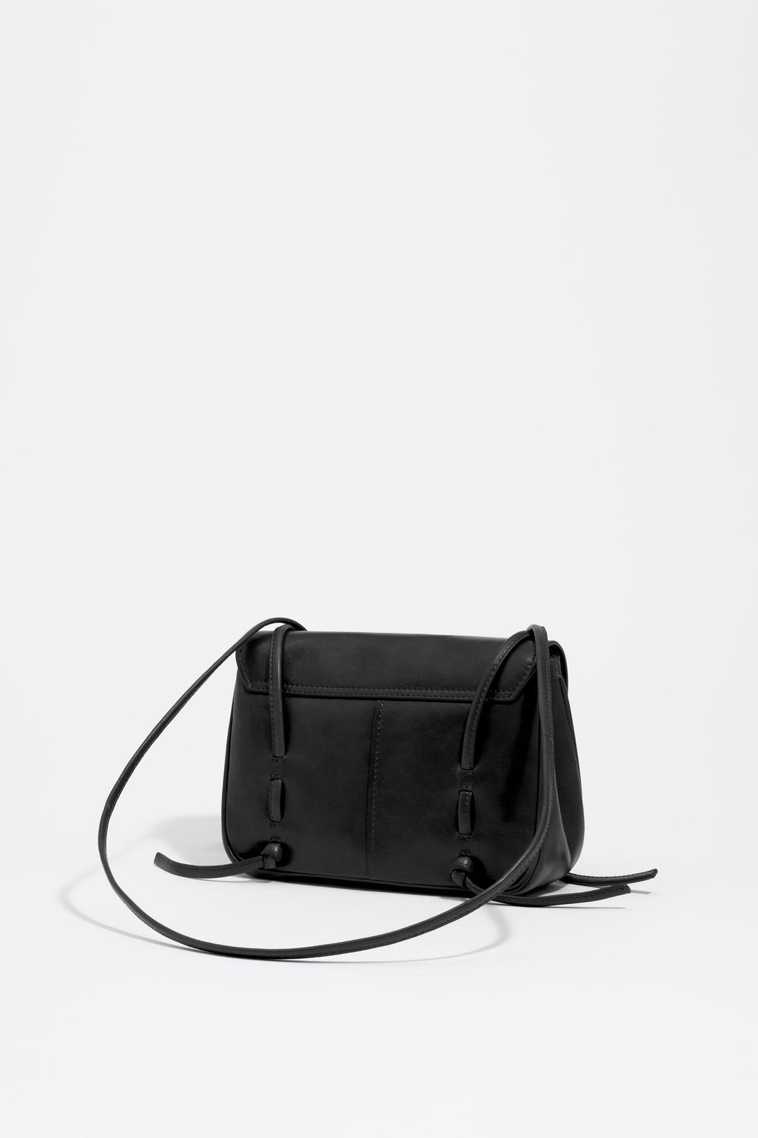 Black leather Mini flap bag
